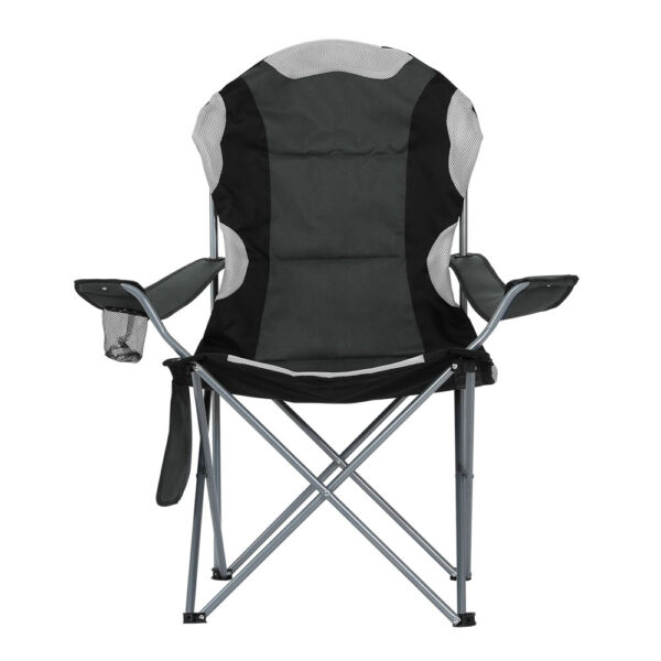 Weisshorn Camping Folding Chair Portable Outdoor Hiking Fishing Picnic Grey 2pcs - Image 3