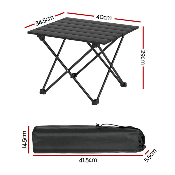 Weisshorn Folding Camping Table 40CM Roll Up Outdoor Picnic BBQ Aluminium Desk - Image 2