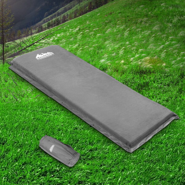 Weisshorn Self Inflating Mattress Camping Sleeping Mat Air Bed Single Grey - Image 7