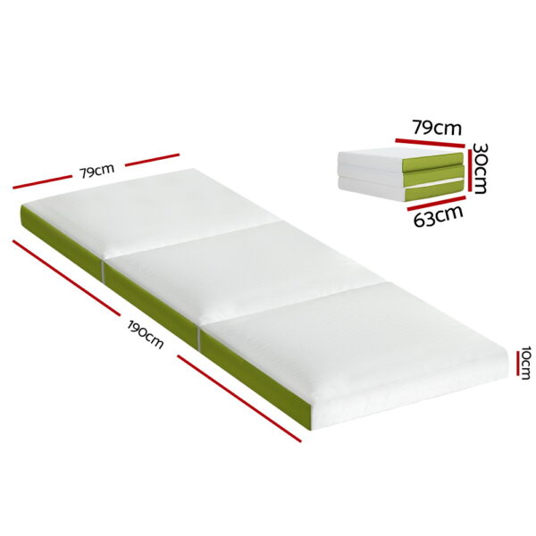 Giselle Bedding Foldable Mattress Folding Foam Trifold Green - Image 2