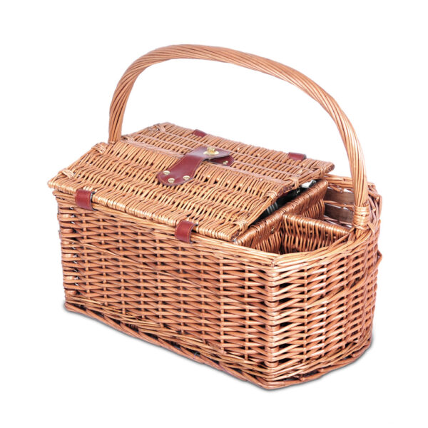 Alfresco 4 Person Picnic Basket Set Insulated Outdoor Blanket Bag - Image 3