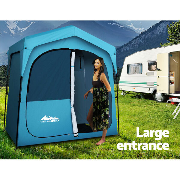 Weisshorn Double Camping Shower Toilet Tent Outdoor Fast Set Up Change Room - Image 7