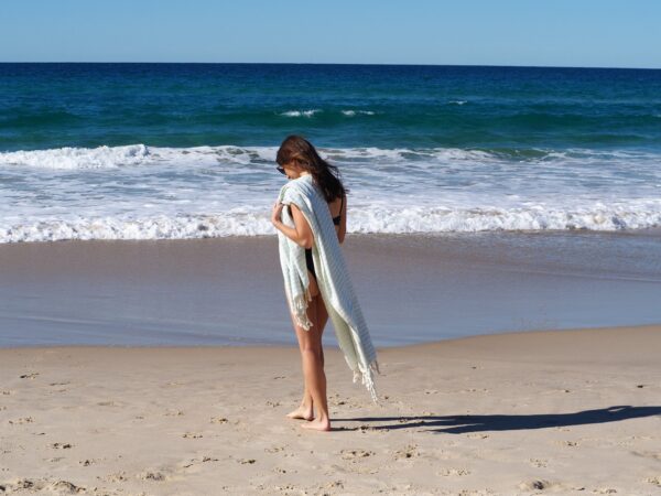 PORTSEA TURKISH COTTON TOWEL - SEAFOAM - Image 2