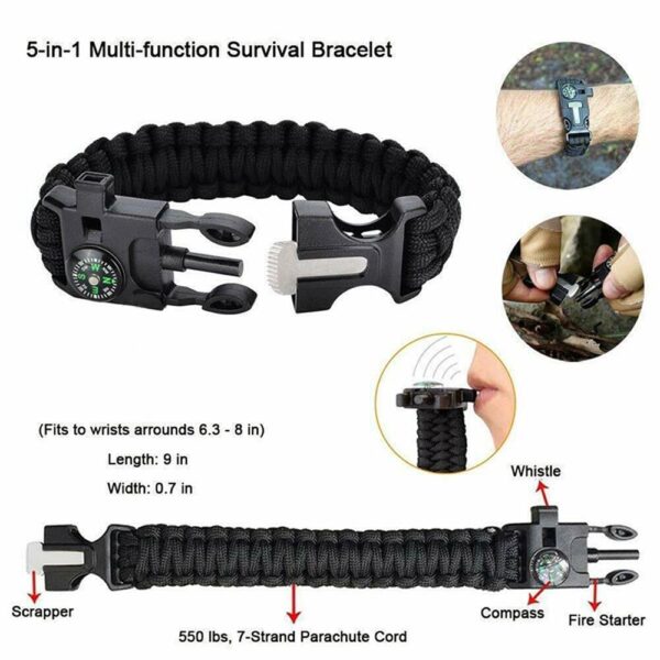 Tactical Emergency Survival Kit Outdoor Sports Hiking Camping SOS Tool Equipment - Image 8