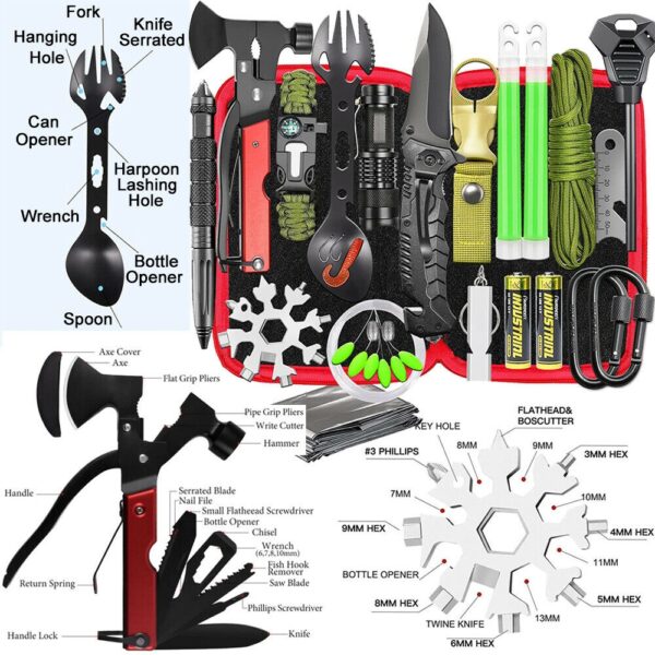 32 In 1 Emergency Survival Equipment Kit Camping SOS Tool Sports Tactical Hiking - Image 2