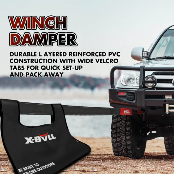 X-BULL 4WD Recovery Kit Kinetic Recovery Rope With 14500LBS Electric Winch 12V Winch 4WD 4X4 Offroad - Image 5