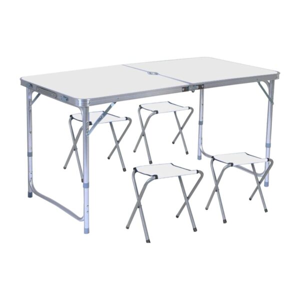 KILIROO Camping Table 120cm Silver (With 4 Chair)