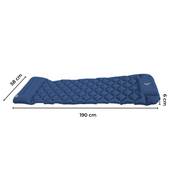 KILIROO Inflatable Camping Sleeping Pad with Pillow (Navy Blue) - Image 6