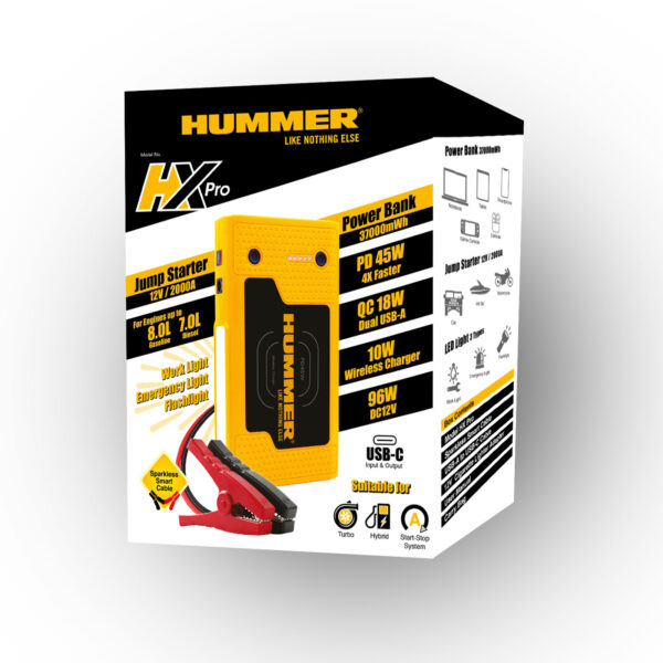 2000A Jump Starter Powerbank Hummer 37000mWh 12V Car Battery Charger LED HX Pro - Image 2