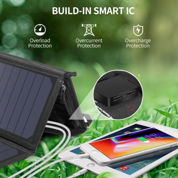 CHOETECH SC001 19W Portable Solar Panel Charger SunPower Panels Dual USB Charger for Camping/RV/Outdoors - Image 4