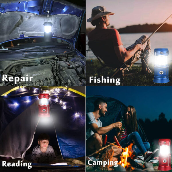 LED Camping Lamp Solar Powered Rechargeable USB Torch Waterproof Emergency Light Lantern - Image 7