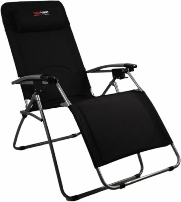 BlackWolf Folding Reclining Lounger Chair Quick Fold Down - Jet Black - Image 2