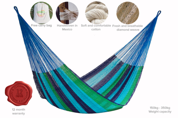 The out and about Mayan Legacy hammock Double Size in Oceanica colour - Image 7