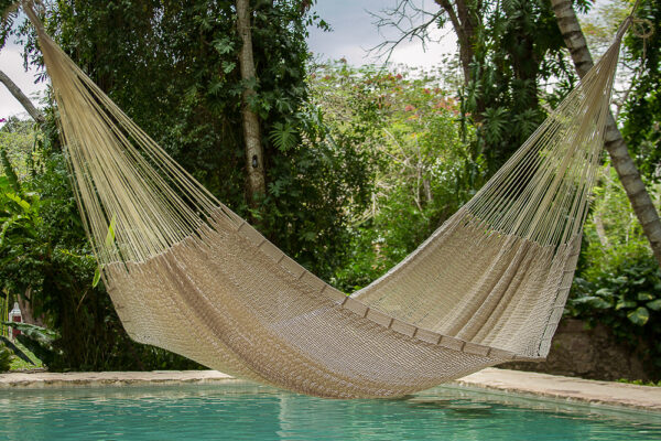 Mayan Legacy Queen Size Outdoor Cotton Mexican Hammock in Marble Colour - Image 2